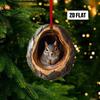 Neue Tier-Weihnachtsornamente 2D Flaches Acryl Vogelanhänger Eule Eichhörnchen Hase Anhänger Weihnachtsbaumdekoration Xmas Hängend