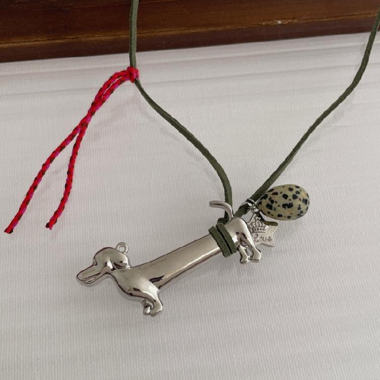 User Friendly Material Cartoon Dachshund Adjustable Necklace With Star Spots Accents For Sturdy Fashion Use