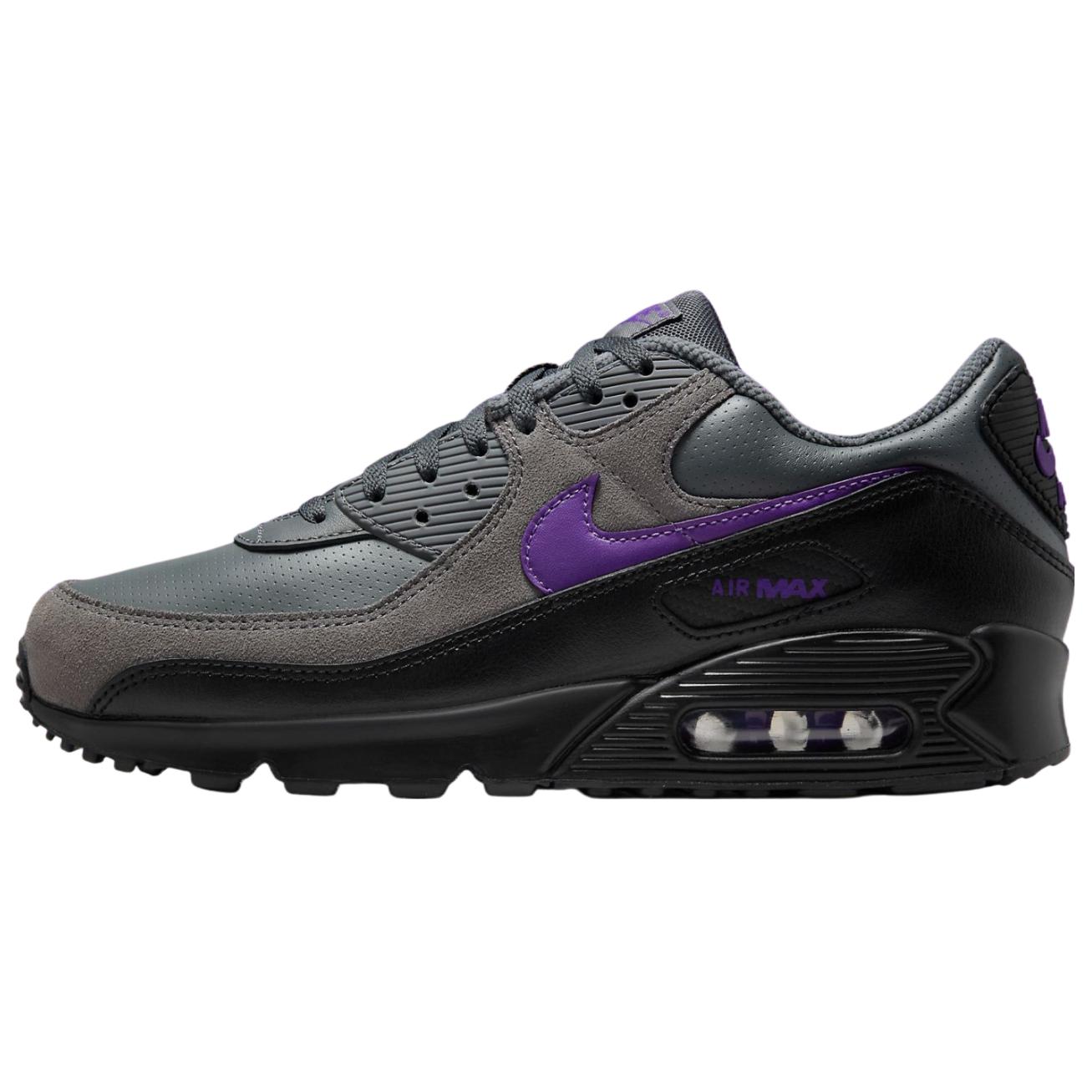 

Nike Air Max 90 Abrasion Resistant Abrasion Resistant Low top Composite Material Running Shoes Unisex Black Purple IF0670-004 44.5