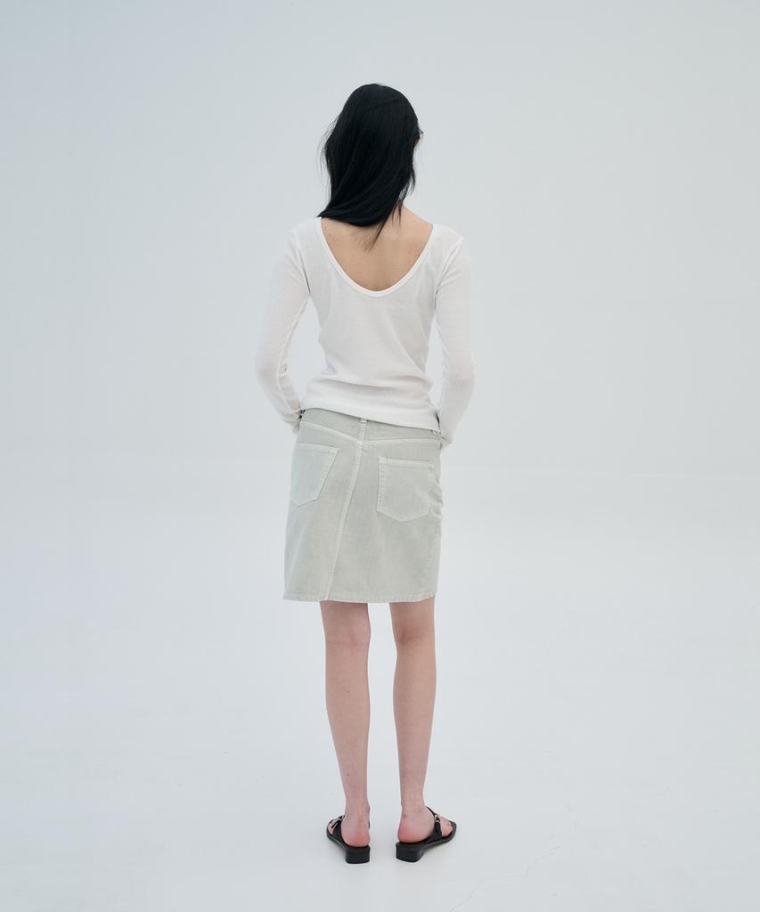 Jeonggamseutyudio Pigment Dyed Denim Skirt_3 Color