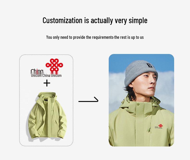 Women's Autumn/Winter Three-in-One Mountaineering Jacket with Custom Logo for Company Workwear