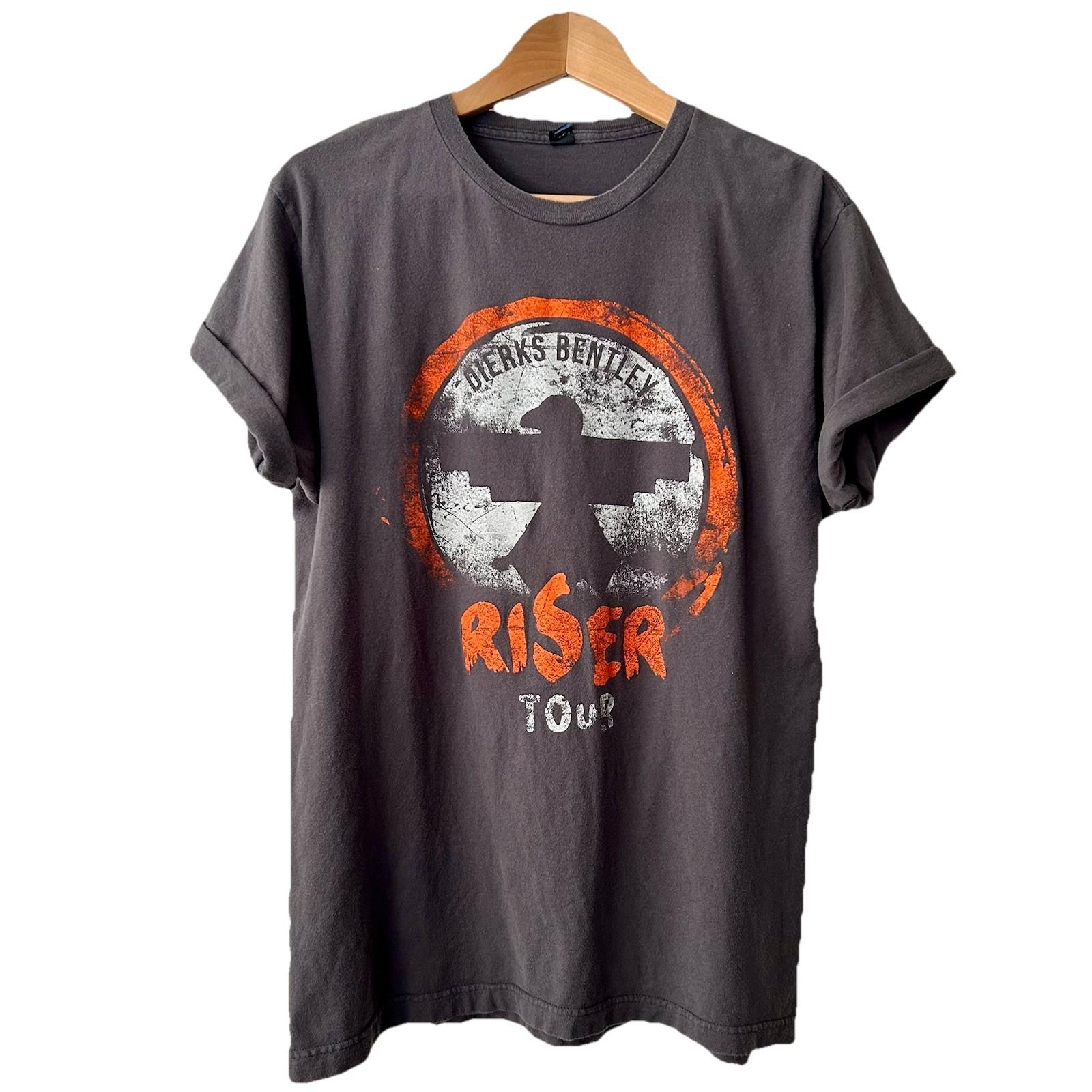 Dierks Bentley Riser Tour T-shirt 100% Cotton Grey Mens Unisex Fit Size L XXXXL