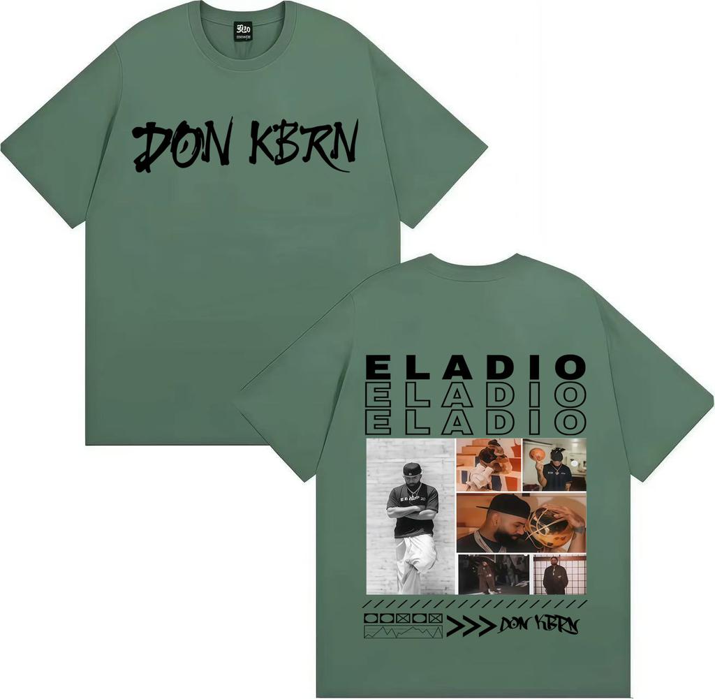 Rapper Eladio Carrion 2025 Album Trendy Stampa Double Sided Maglietta Girocollo Uomo Hip Hop Maglietta Larga Oversize Y2K Tee Streetwear