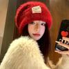 Autumn and Winter Hats Women's Big Head Circumference Knitted Hats Fashionable Versatile Wool Hats Fleece Ear Protectors Warm Cold Hats