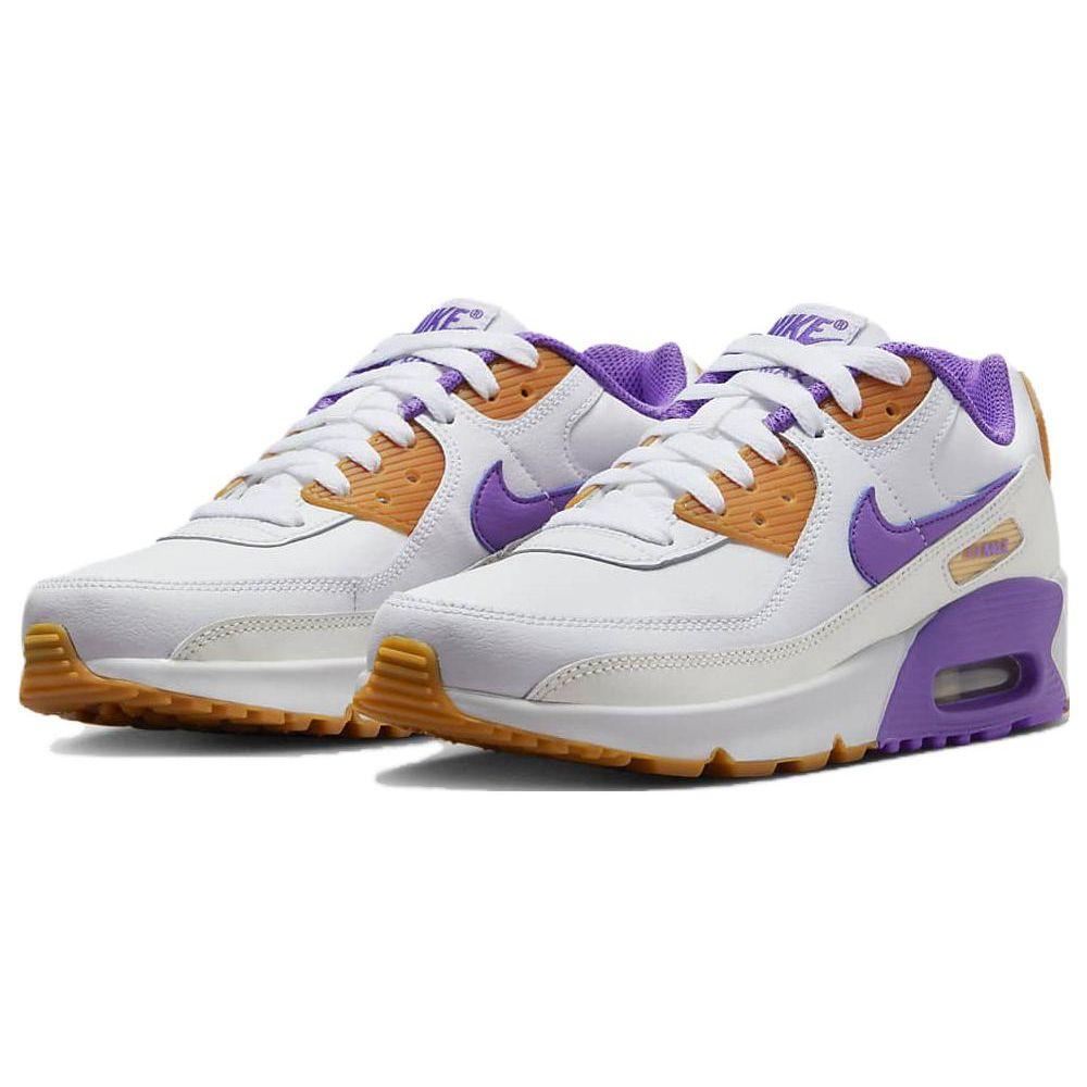 Nike Air Max 90 Leder GS Weiß Action Grape Kinder Sneaker Phantom Citron-Tint DV3607-103
