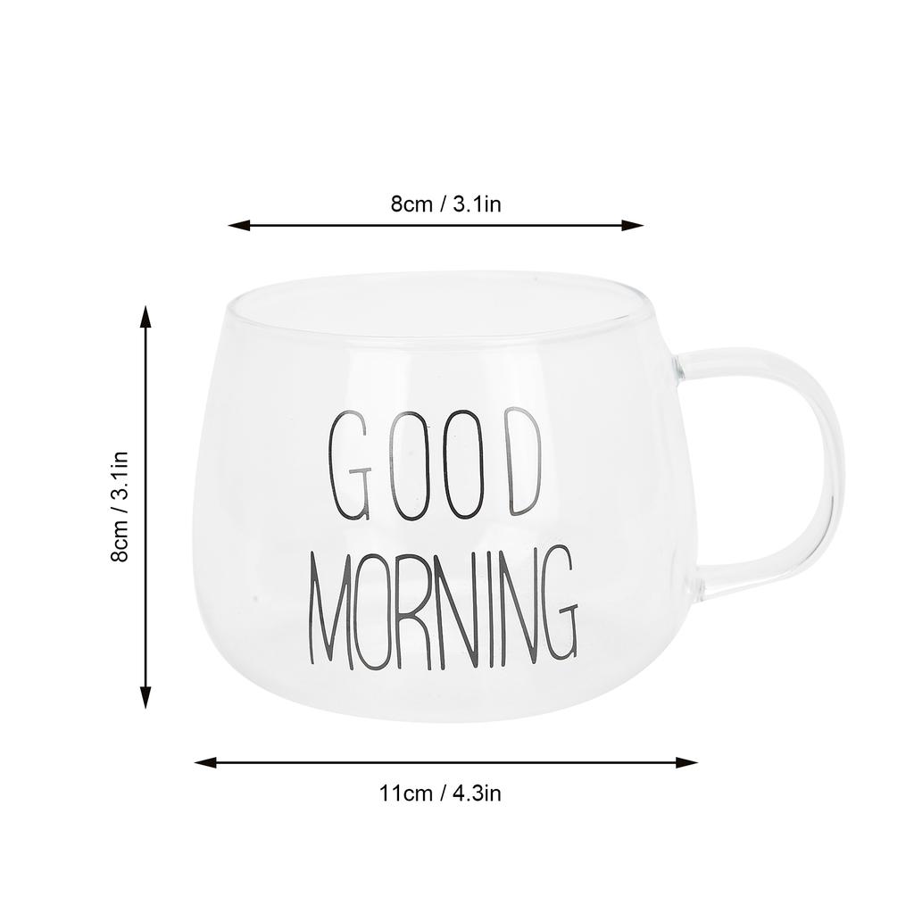Coffee Cup Transparent Borosilicate Glass Mug with Handle for Milk Tea Cocktail Beverage