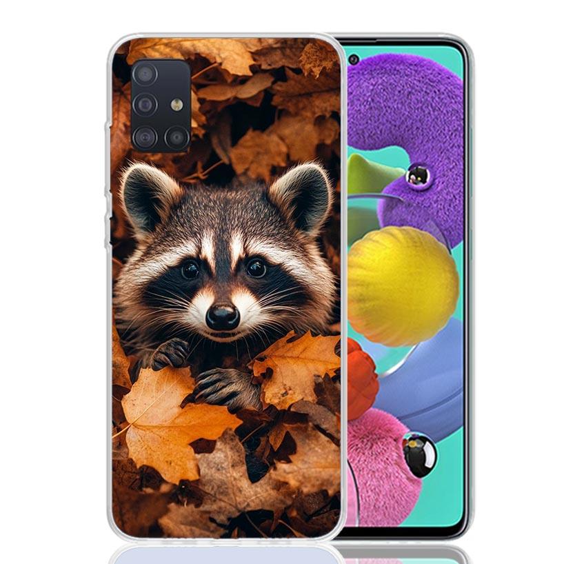 Raccoon Cute Animal Phone Case for Samsung Galaxy A52 A51 A50S A12 A22 A32 A72 A10S A30S A31 A71 Note 20 Ultra 10 Plus S10 Galax