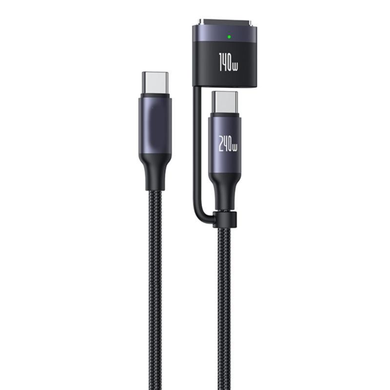 3 in 1 Device Charging Cable Line Suitable for Laptops Phones Fast Speed 480Mbps Aluminum Alloy Reinforced 3 in 1 Cord 1