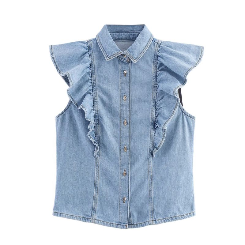 Araltay New Arrival Fashion Style Women's Laminated Denim Vest Top High Waist Denim 9942155 156