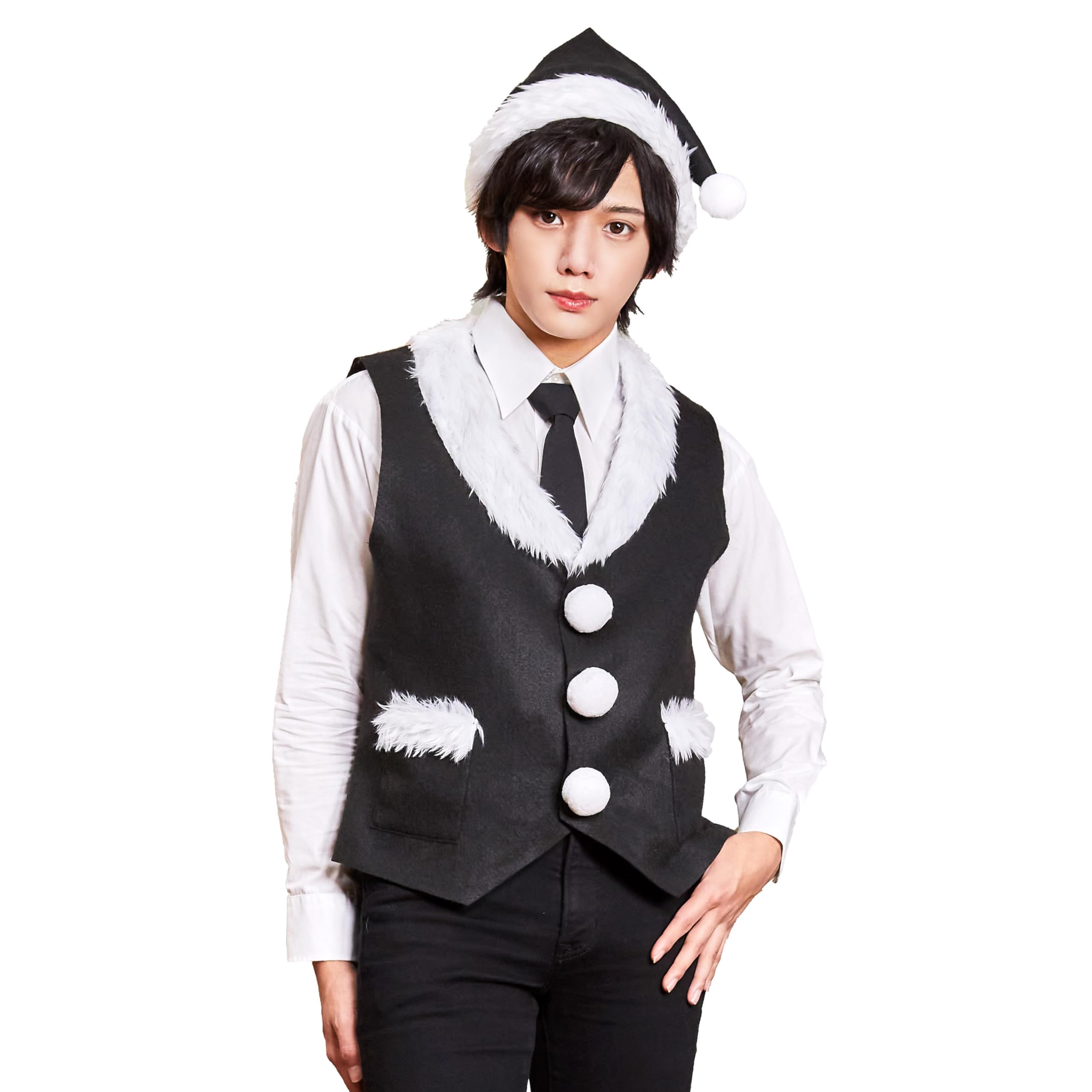 

Clearstone Cosplay Christmas Santa Vest Set Black Men s