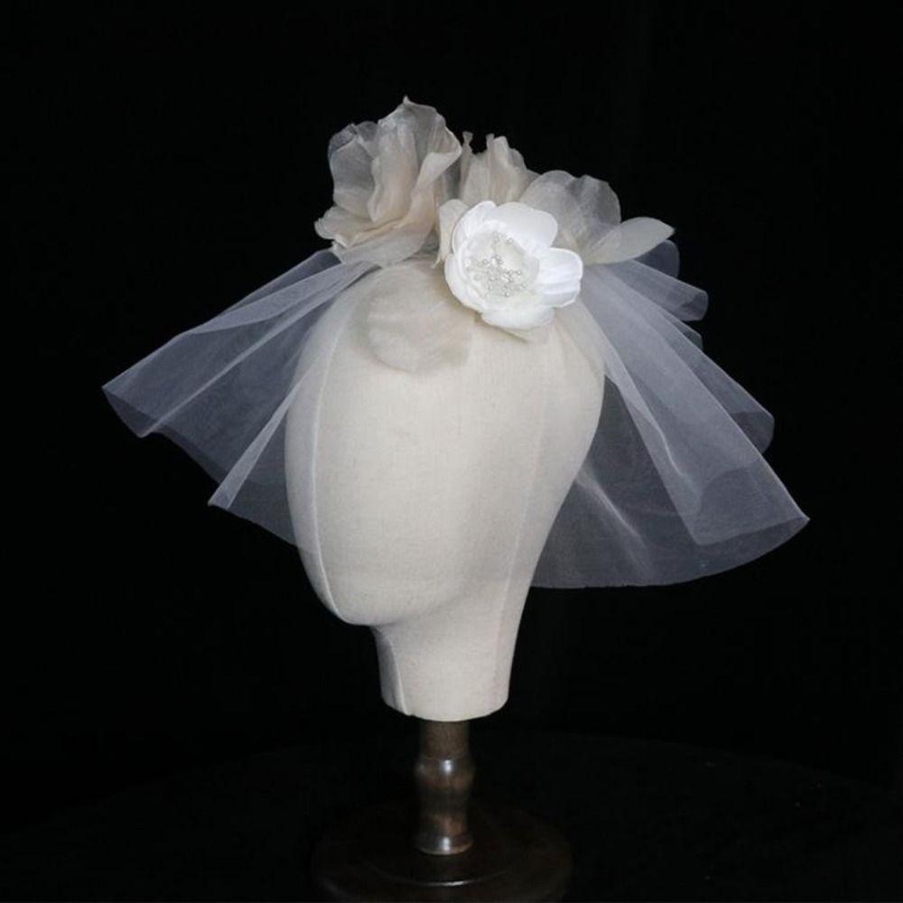 White Flower Bride Headdress French Style Hair Jewelry Bridal Headwear Photography Accessories