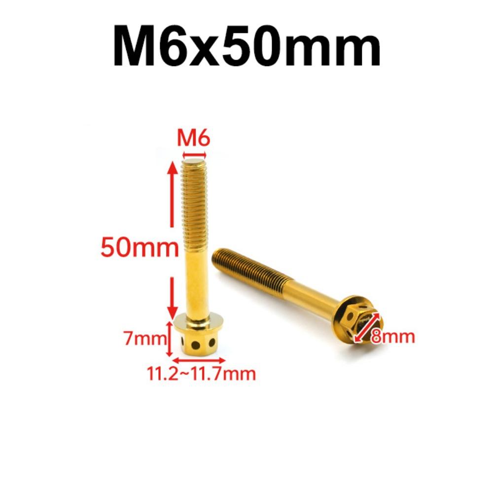 10/15/20/25/30/35/40/45/50/60 Titanium Bolt With Drilled Holes Hex Head Screws Motorcycle