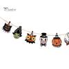 Halloween Party Decorations 8Pcs Bunting Banner, Pumpkin Ghost Bat Witch Cartoon Hanging Garland, Indoor Holiday Wall Banners Retro Wooden Flag