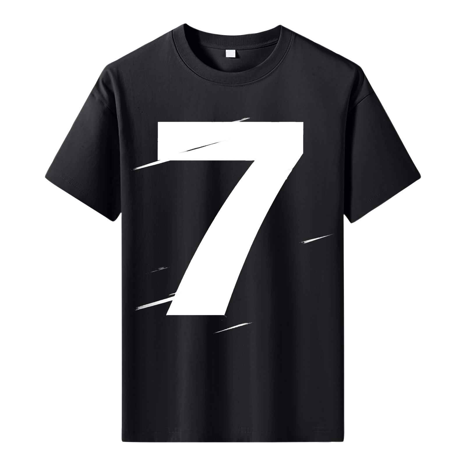 

Мужская футболка с коротким рукавом с принтом Мужская свободная повседневная футболка с коротким рукавом L чёрный