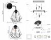 ELEGANT RETRO WALL LAMP WIRE BLACK LOFT