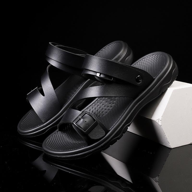 Sandale de vară pentru bărbați, papuci de sport ocazional în aer liber, piele PU, pantofi romani anti-alunecare, respirabili, pantofi de grădină flip-flop de plajă