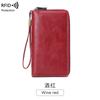 New anti-theft brush women's wallet large capacity clutch bag retro multi-card long wallet