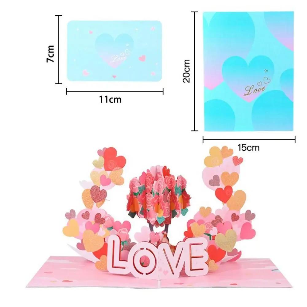 Happy Valentines Day 3D Pop-Up Valentine's Day Cards Love Forever Invitation Pop UP Greeting Cards Blessing Handmade