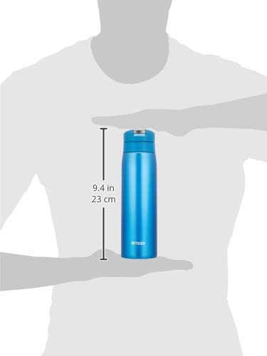 Tiger Sahara Mug Stainless Steel Water Bottle, 500ml, One-Touch, Lightweight, Sky Blue, MCX-A501AK