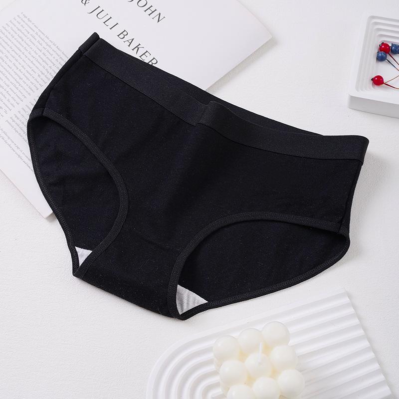 Women's Pure Cotton Underwear Mid Waist Briefs Breathable Hip Hugging Triangle Panties