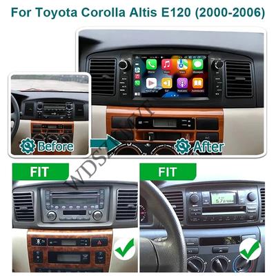 2 Din Araç Radyosu 7'' Kablosuz CarPlay Apple Android Auto İçin Toyota Corolla E120 2003-2015 BYD F3 WiFi GPS Multimedya Oynatıcı