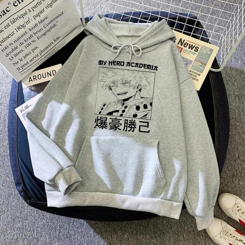 Harajuku Anime My Hero Academia Clothes Bakugou Katsuki Print Hooded Men Hoodies Comfortable Streetwear Sweatshirt Hoodies & Sweatshirts Men’s