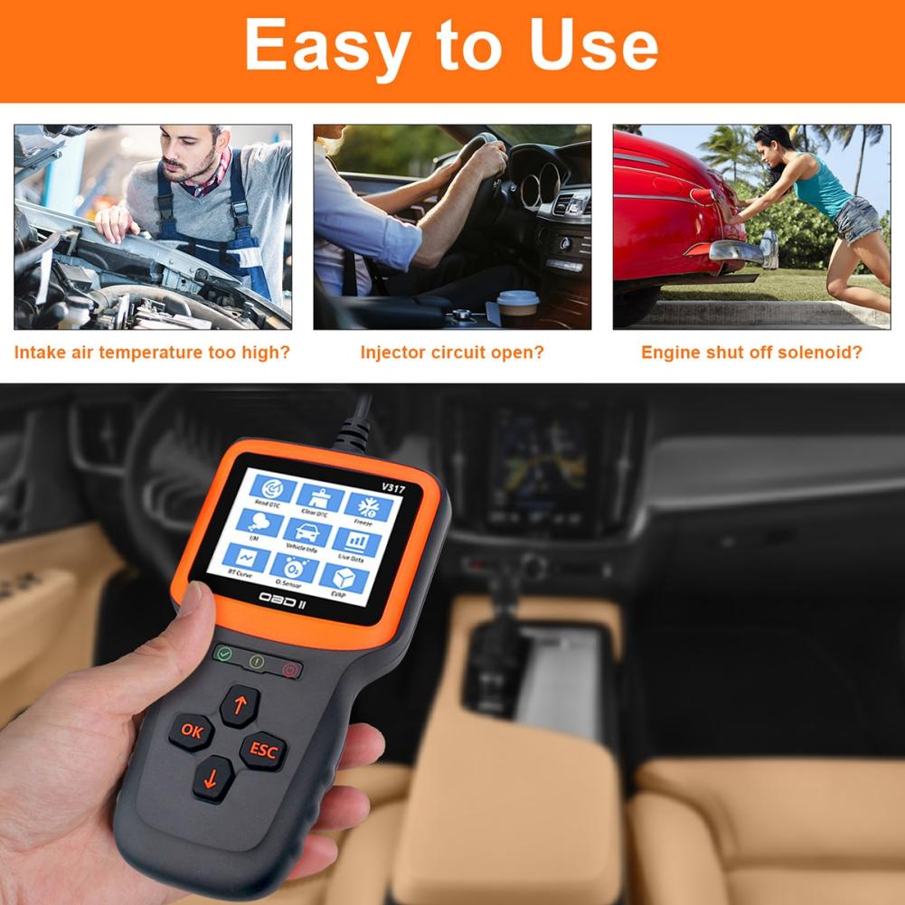 Scaner OBD2 Cititor de coduri OBD și instrumente de scanare Instrument de scanare de diagnosticare a motorului de mașină pentru toate mașinile cu protocol OBDII