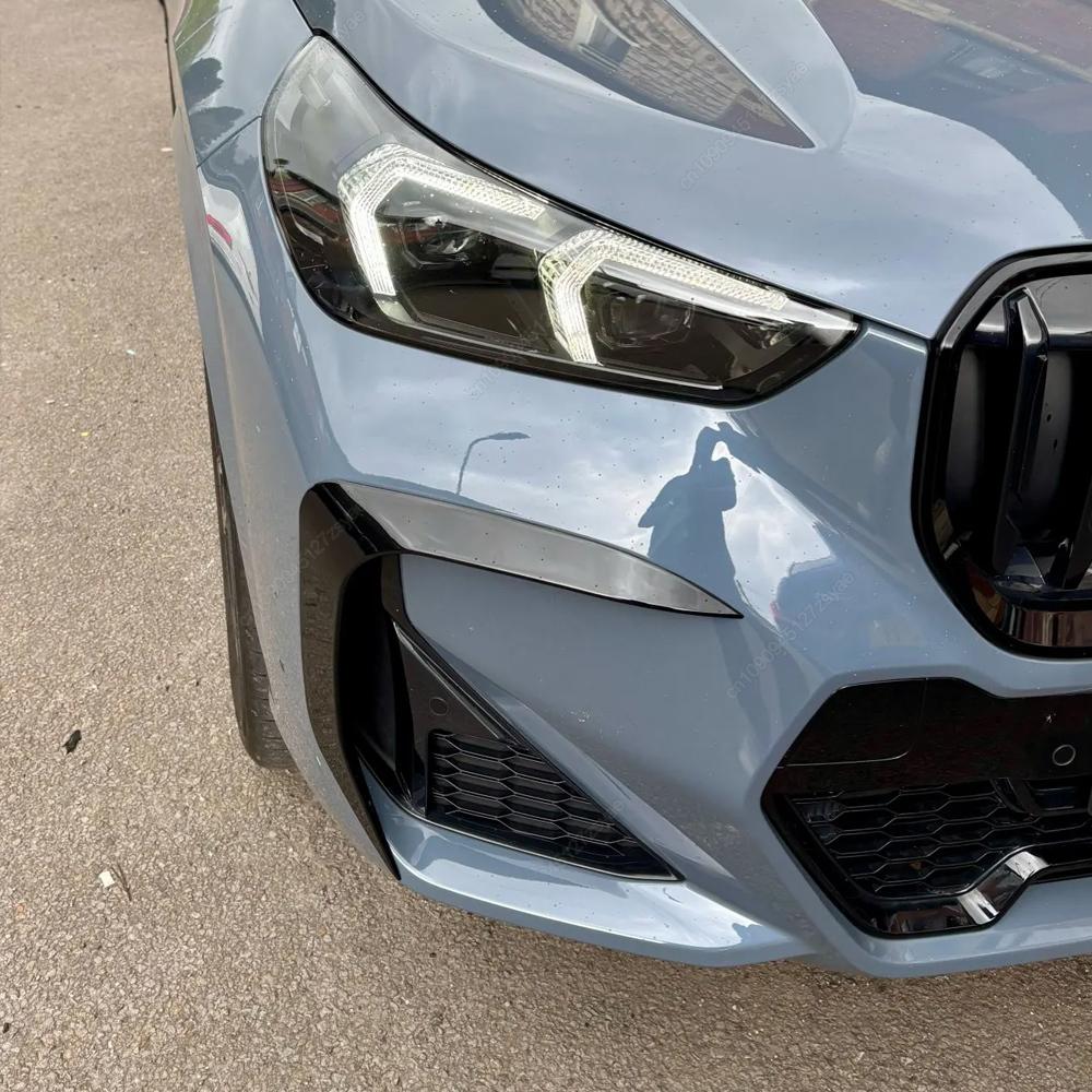 Car Front Bumper Lip Splitter Side Air Vent Intake Fog Lamp Frame Spoiler For BMW X1 U11 iX1 M-Sport 2022-2025+ Bodykits Tuning