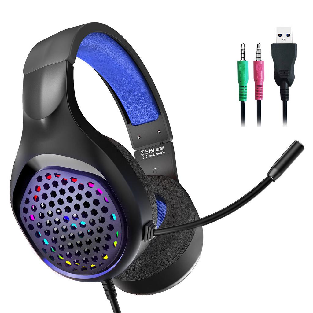 Upgraded Corded Headphone Gaming with Mic Noise Cancelling Headphone For PC Computer Laptop Tablet Earphones Accessories