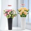 8PCS Black/White Galvanized Metal Flower Bucket Vases Metal Vases, Flower Vases For Flower Arrangements, Fresh/Dried Flowers