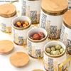 Kitchen Supplies Food Storage Box 7 Piece Set Whole Grains Ceramic Airtight Jar Storage Tank Wooden Cover Storage Home Organizer