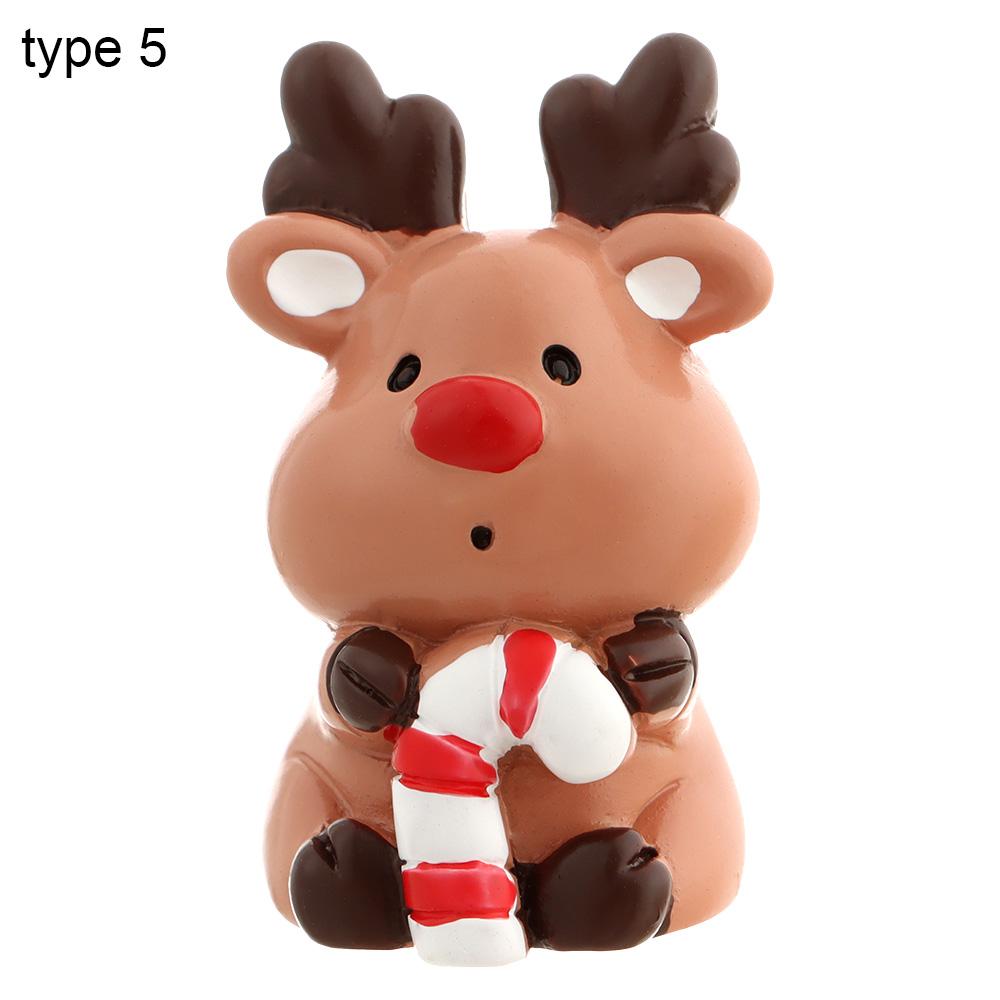 Mini Deer Figurines Resin Elk Toys Cake Topper Miniature Snow Scene Micro Landscape Home Decoration Christmas Supplies Craft
