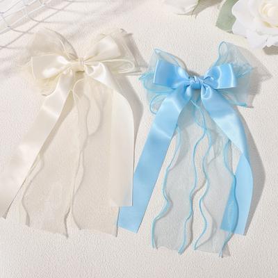 LOVEKIKI 1Pz Elegante Fermaglio per Capelli per Capelli da Donna Filo Dolce Macchia Laterale Fiocco Fermaglio per Capelli Boutique Accessori per Capelli per Vestire Ragazze