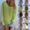 Fashionable Women's Long-sleeved Slim-fitting Knitted Sweater, Women's Sweater Pullover Bottoming Shirt Top