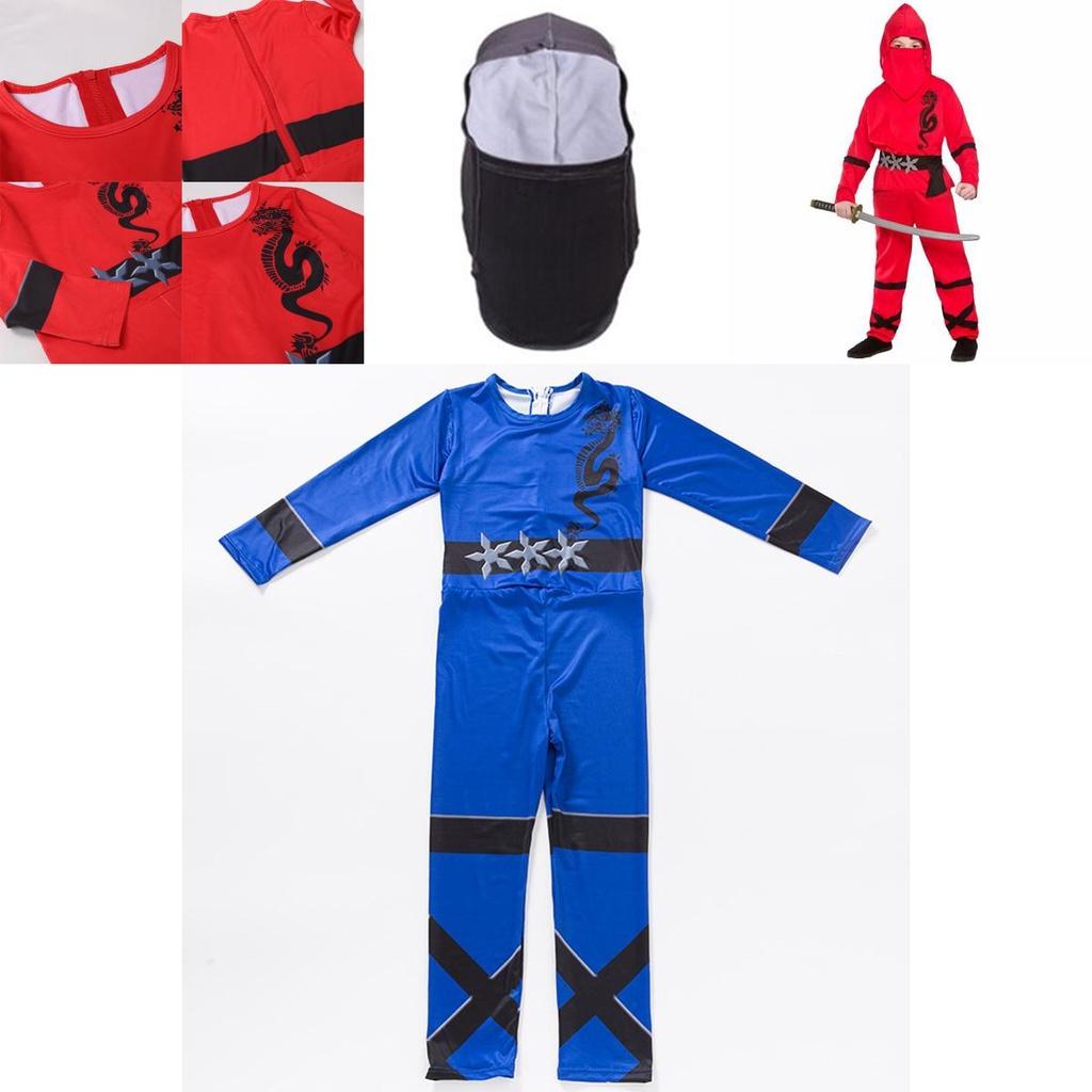 Ninja Power Boys Costume Martial Arts Japanese Samurai Warrior Dress Fancy