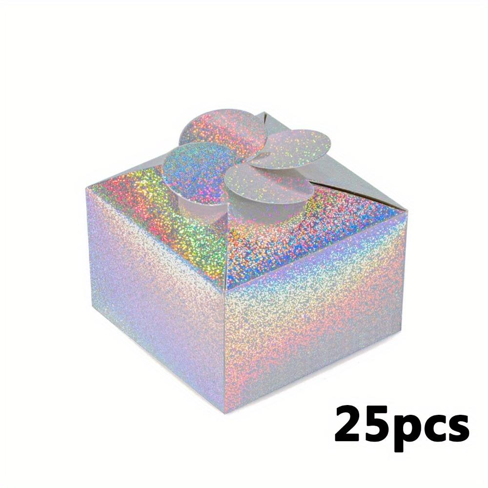 

25 шт. Подарочная коробка для вечеринки, подарочная коробка радужного серебристого цвета, подарочная коробка для конфет, подарочная коробка на день рождения, свадьбу, коробки для угощений на Рождество, Новый год, День святого Валентина, свадьбы 25pcs сере