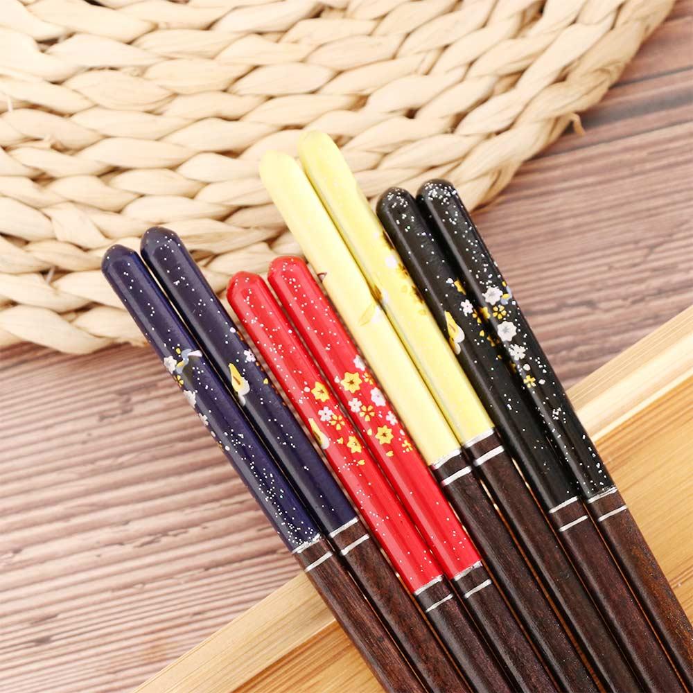 Tools Home Cherry Pattern Cooking Wood Wooden Chopsticks Sushi Chopsticks Dinnerware Tableware