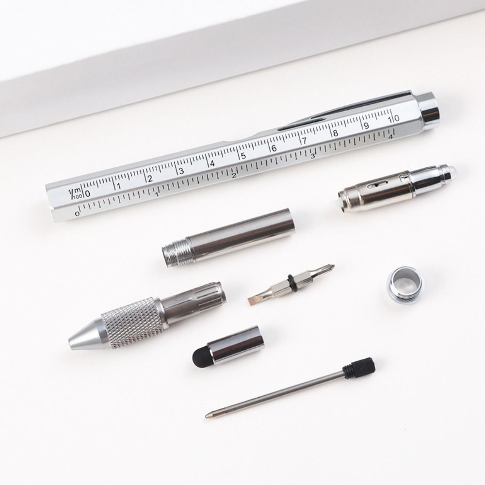 9 in 1 Ballpoint Pen Portable Measure Technical Ruler Handheld Screwdriver Tool  Carpenter Work