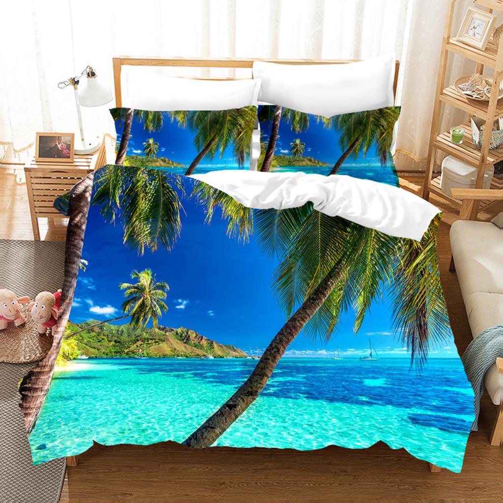 3D Peisaj de Vară Seturi de Lenjerie de Pat Set Husă de Plapumă cu Față de Pernă Twin Full Queen King Lenjerie de Pat Husă de Plapumă