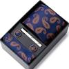 Tie Men'S Business Professional Dress Suit Blue Striped Gift Box Polyester Silk 7.5Cm Business Gift