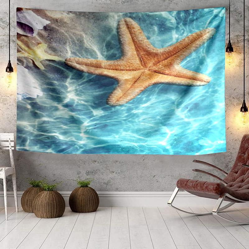 Ocean Starfish Shells Tapestry, Unique Design Tapestry, Wall Decor for Bedroom,Livingroom, Playroom,Heartwarming Fan Holiday Gifts