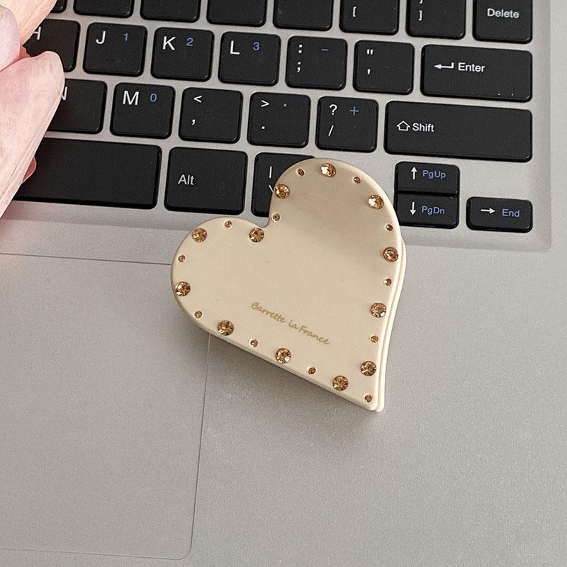 

Уксусная корейская ручной работы заколка для волос в форме сердца из кристалла, ультра сверкающая заколка с ноткой элегантности StyleD