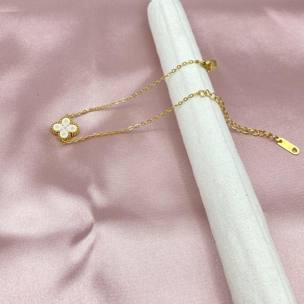 

Браслет из титановой стали 13 мм, двухсторонний, с узором из ракушек и звезд, браслет Счастливый четырехлистный клевер