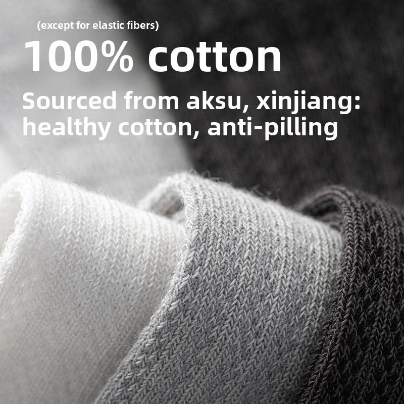 Pure Cotton Socks - Men's Summer Ultra-thin, Open-weave, Breathable Mid-calf Socks, Odor-resistant and Sweat-absorbent Cotton, Bone-free Socks