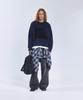 STANDARDERROR 87-Stan192 Pullover Brushed Lettering Jacquard Knit Navy