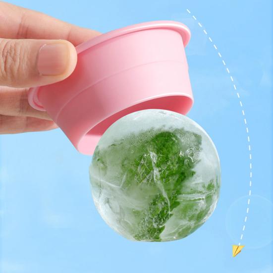 3Pcs Silicone Round Ice Cube Molds with Lids Easy Release Sphere Ice Maker for Whiskey Cocktails Bourbon Slow Melting Spherical Ice Makers for Drinks