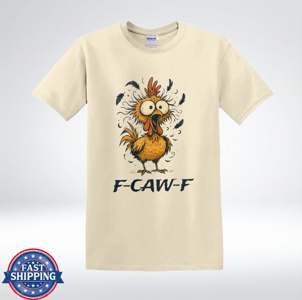 Crazy Chicken Cartoon Explosion Funny F-CAW-F Graphic T-Shirt S