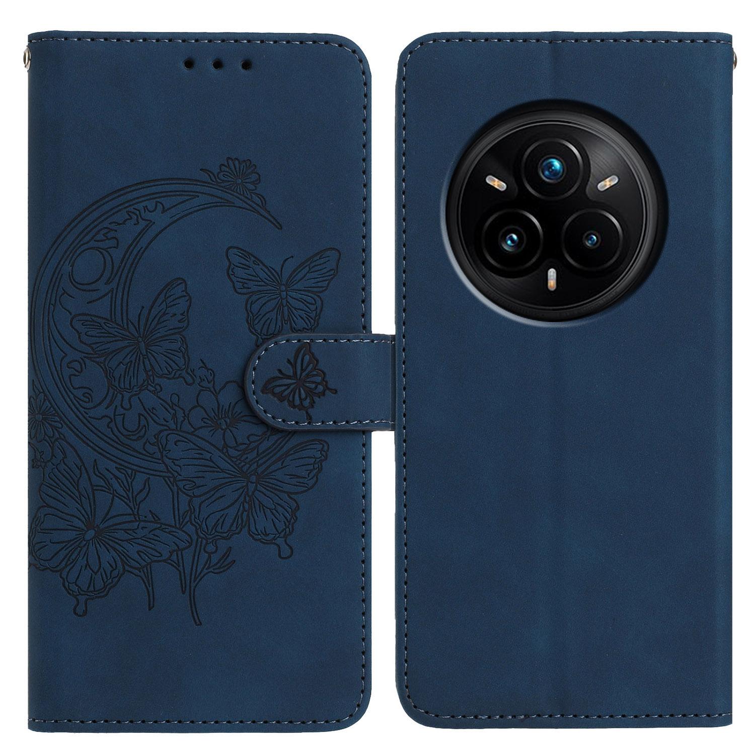 

For Realme 14 Pro 5G Case Butterfly Flower Imprinted PU Leather Wallet Stand Phone Cover H