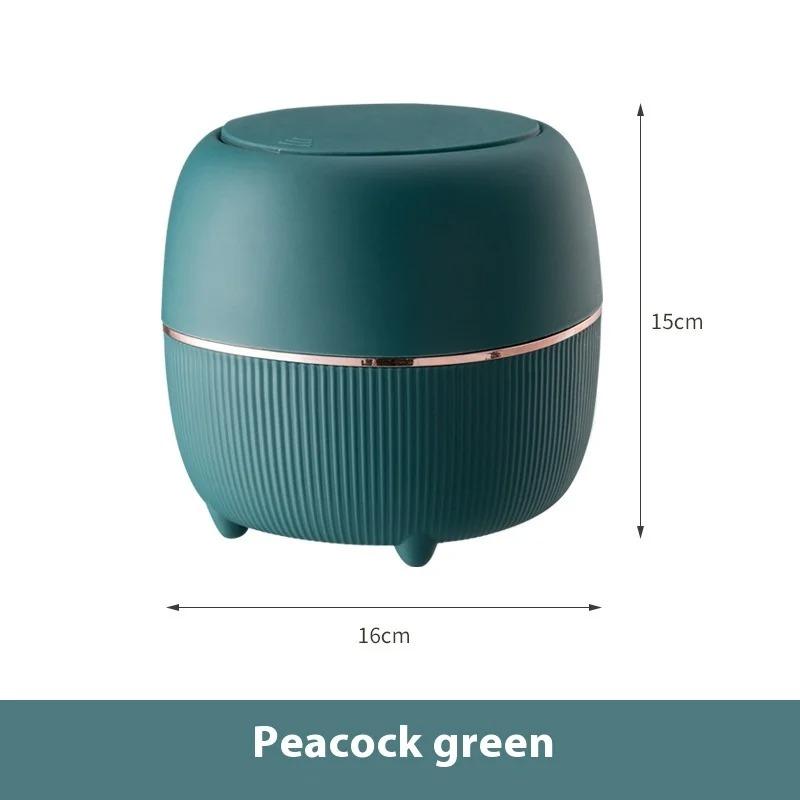 Mini Creative Desktop Trash Desk Light Luxury Pop-up Lid Storage Bucket Kitchen Bedroom Make Up Desktop  Rubbish Storage Bucke