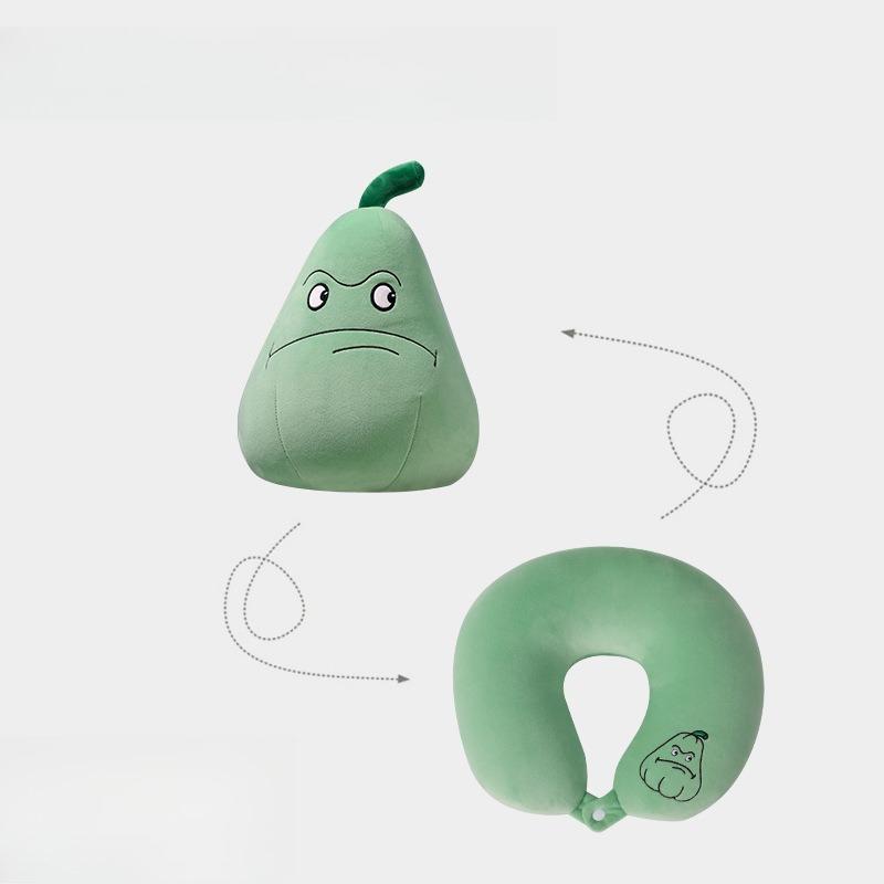 Cute Cartoon U Shaped Pillow Two in One Deformable Foam Particle Neck Support for Office Nap Toy Throw Pillow Playful Comfort